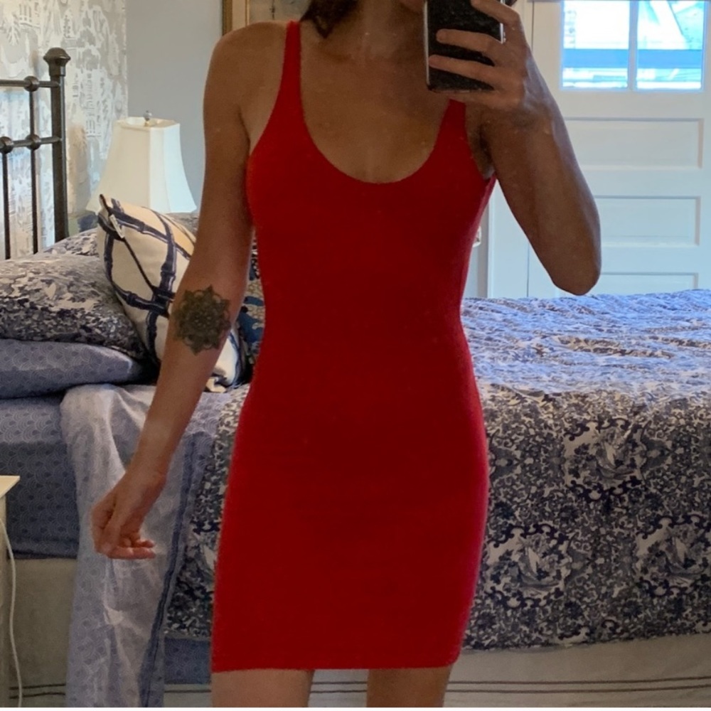 AA red dress low back